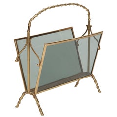 Maison Baguès Magazine Rack Faux Bamboo, 1940s