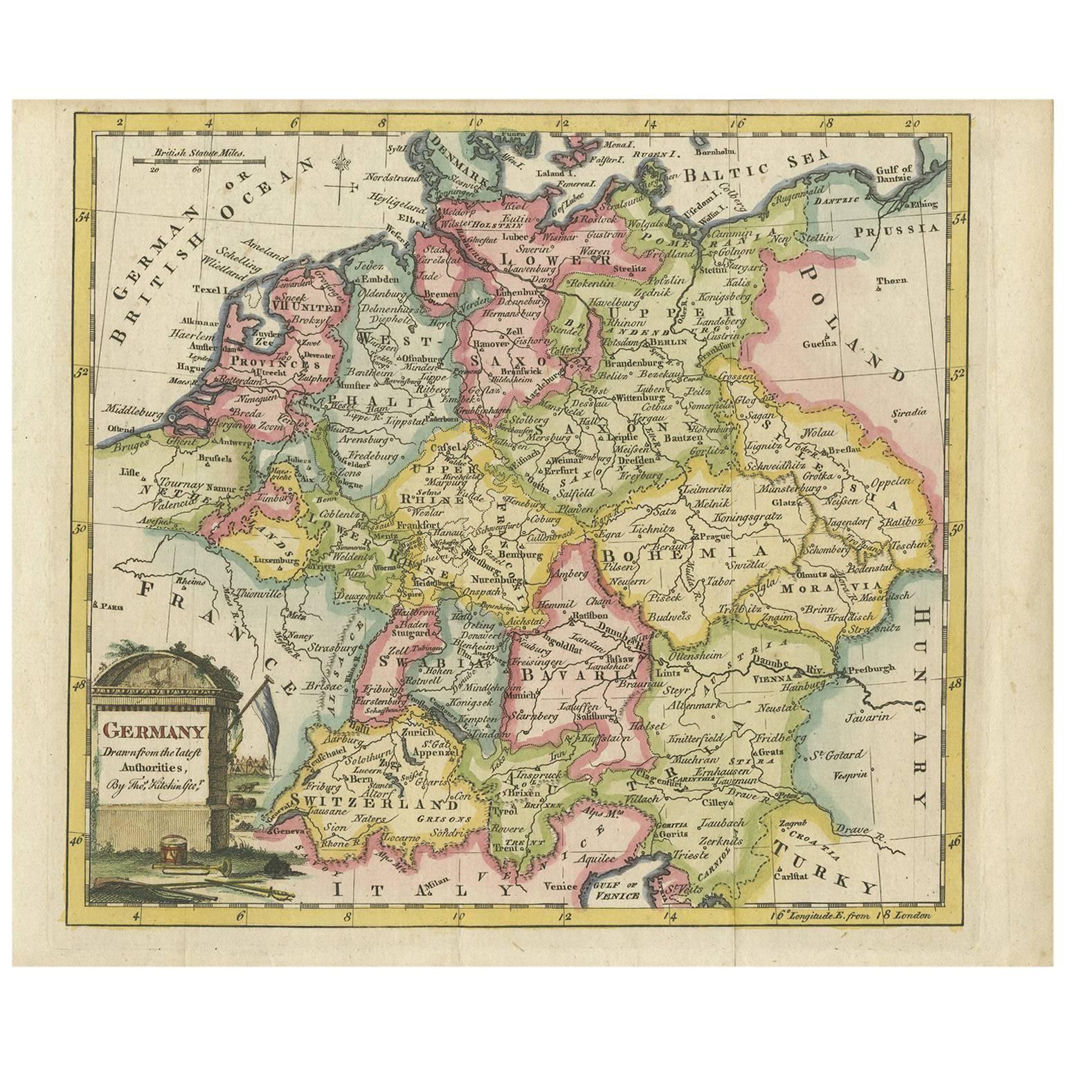 Antique Map of Germany by T. Kitchin, circa 1780 For Sale