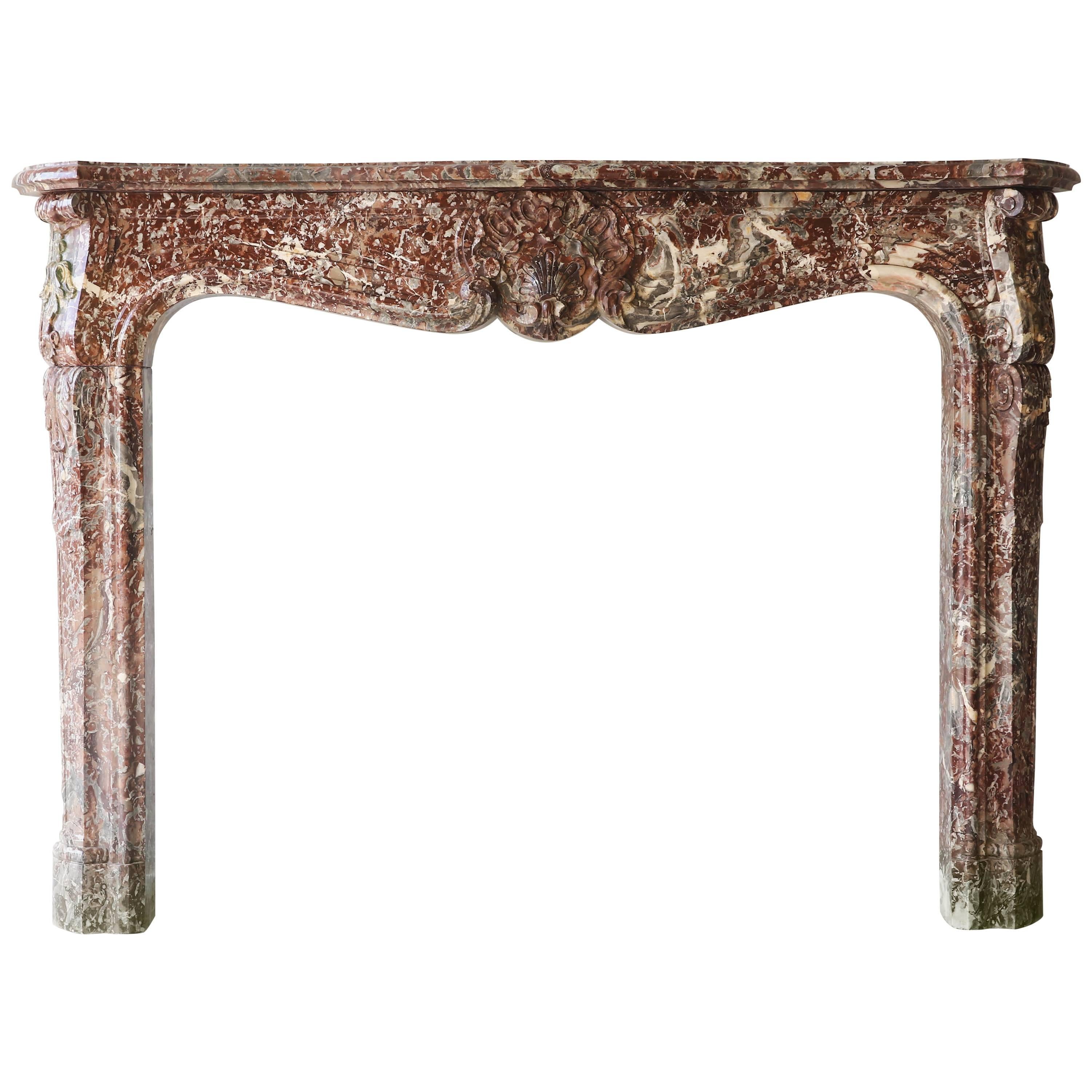 Antique Marble Fireplace, 18th Century, Style of Louis XV For Sale