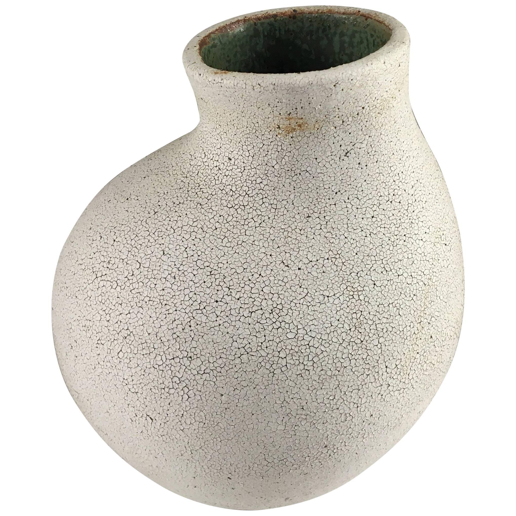 Contemporary Ceramic Curved Neck Vase No. 145 by Yumiko Kuga