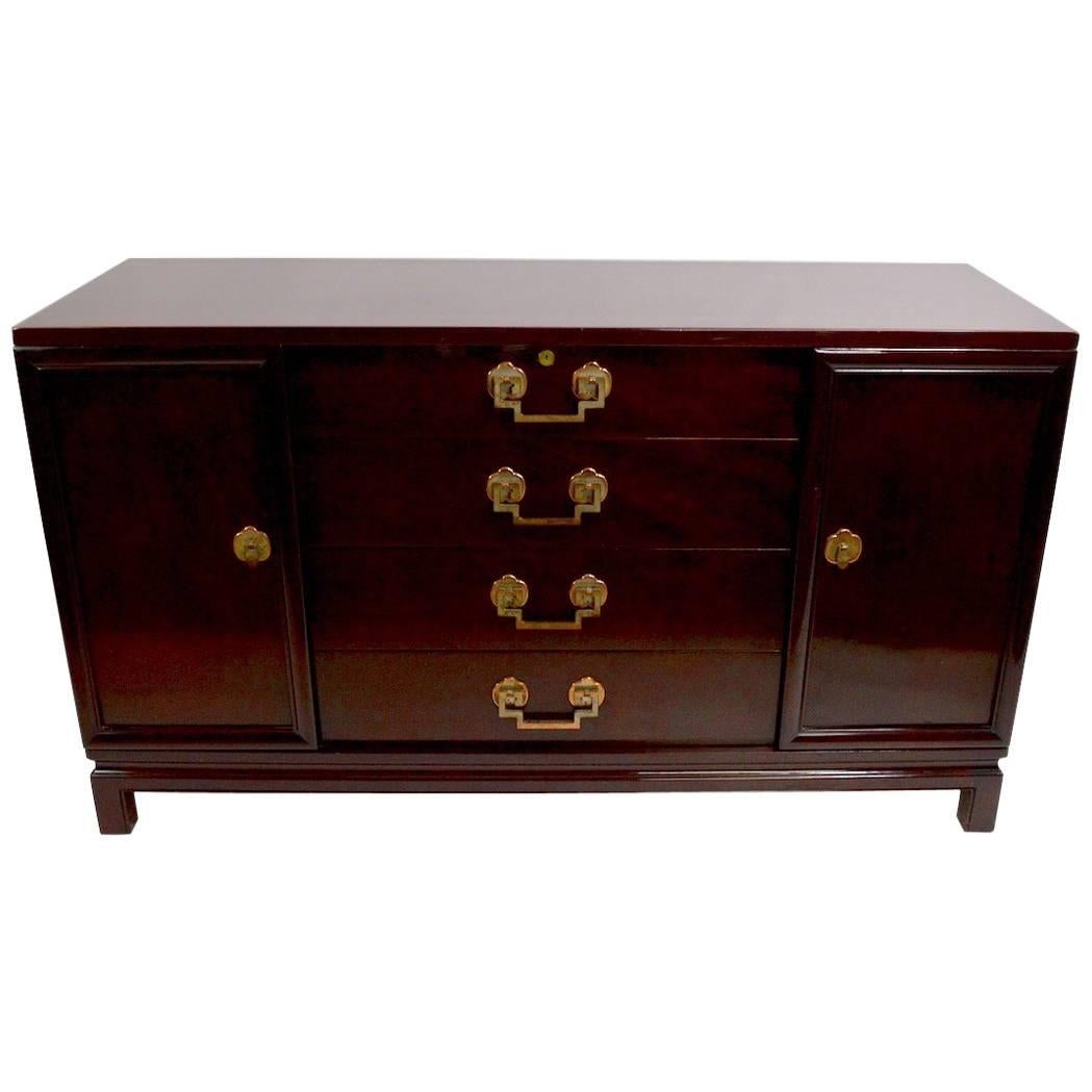 Chinese Style Mahogany Credenza by Landstrom For Sale at 1stDibs