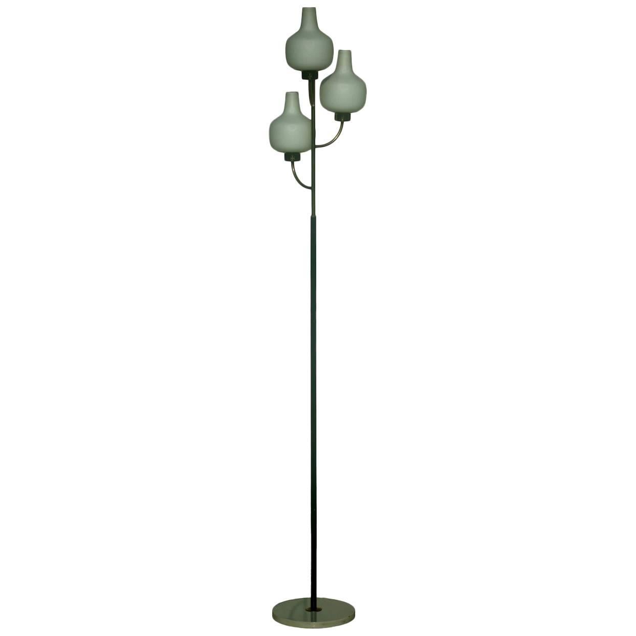 Lampadaire de style italien Stilnovo du milieu du siècle dernier, années 1950, avec étiquette