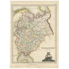 Mapa antiguo de Rusia en Europa por J. Thomson, 1819