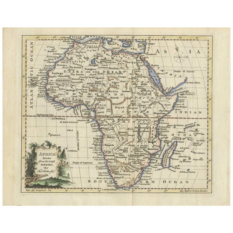 antique map of africa by t kitchin circa 1770 for sale at 1stdibs