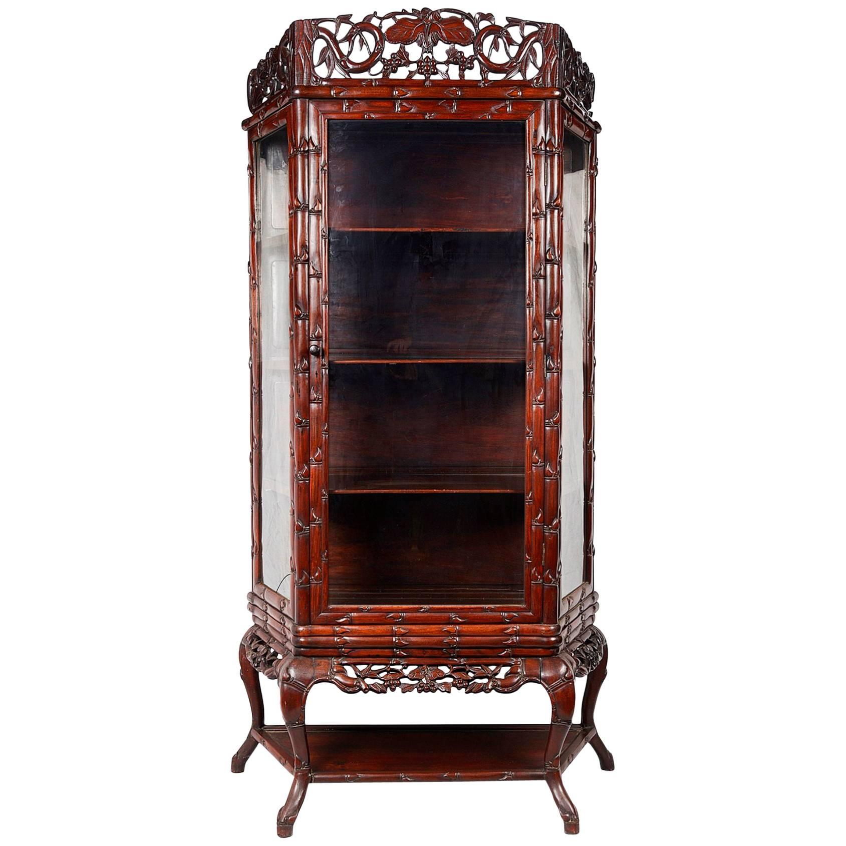 Chinese Hardwood Display Cabinet For Sale