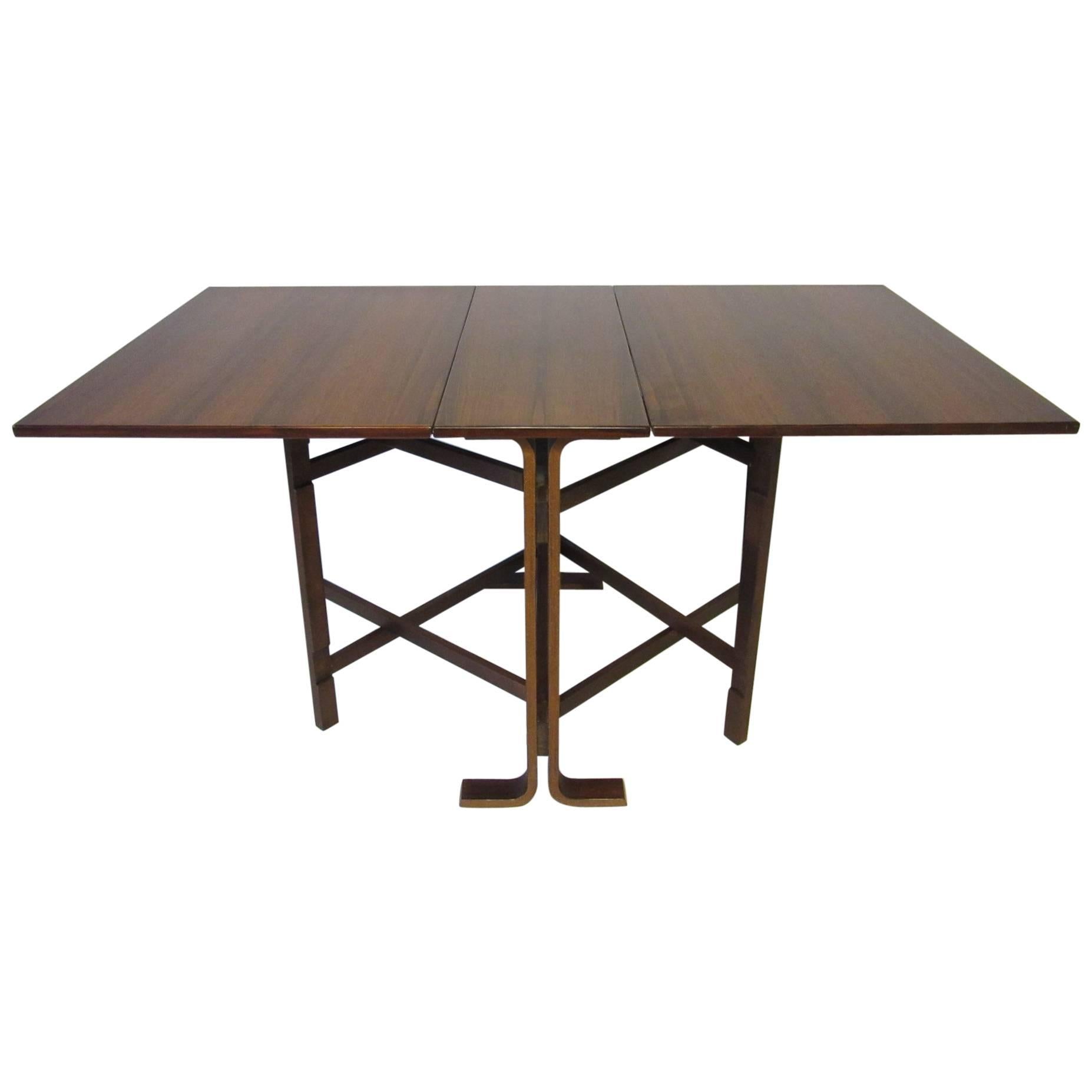 Rose Wood Gate Leg Dining Table in the Style of Danish Modern