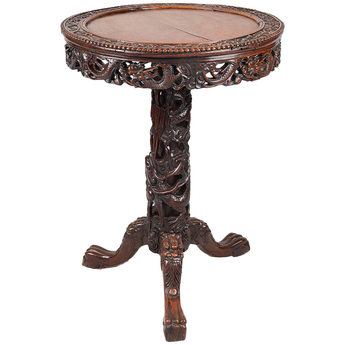 19th Century Chinese Hardwood Side Table For Sale