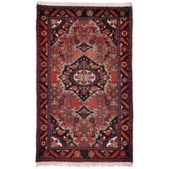 Tapis d'appoint persan vintage de style rustique Hamadan, cuisine, foyer ou entrée