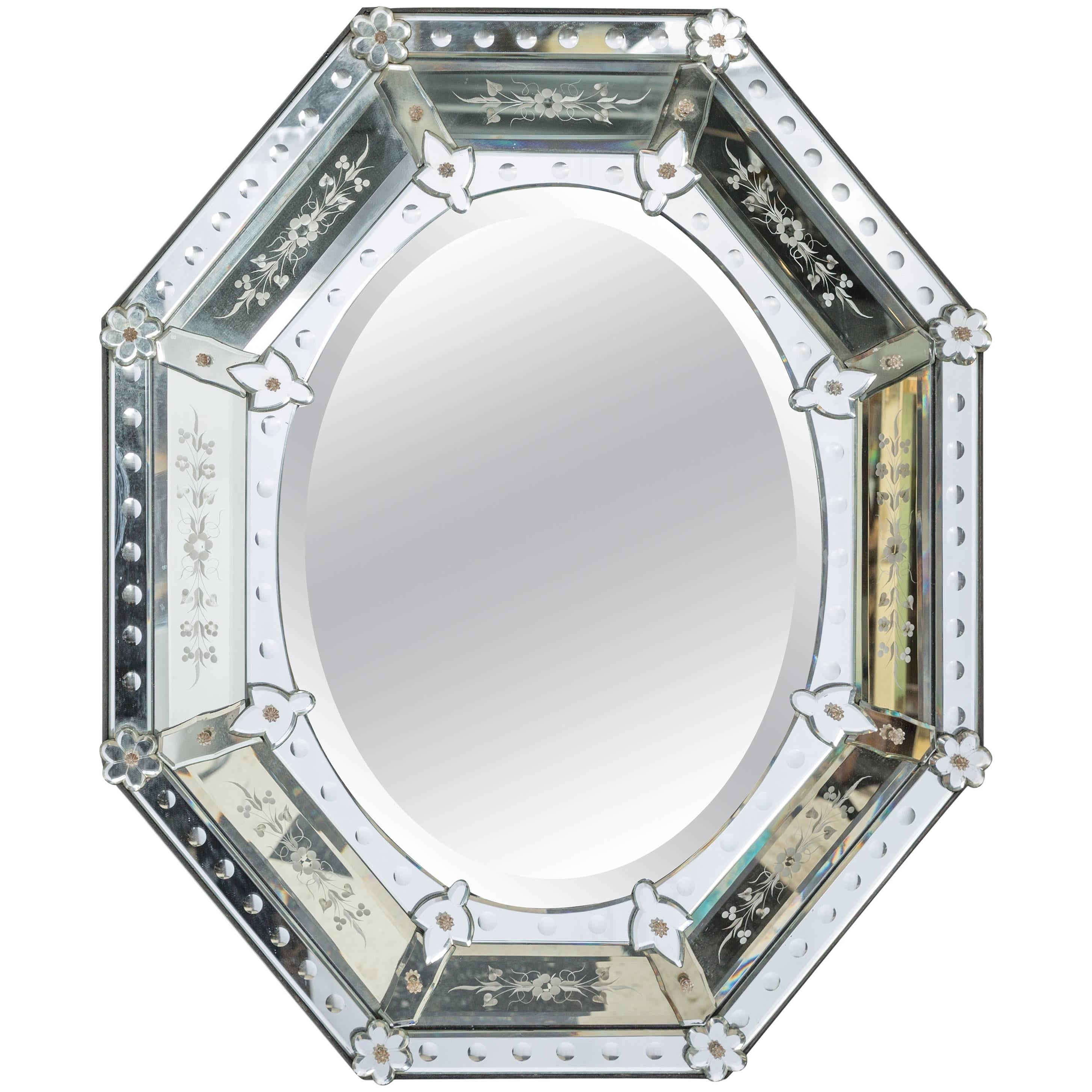 1950s Octagonal Venetian Mirror