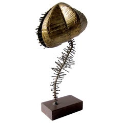 1960s Brockmann Bronze Venus Fly Trap Modernist Sculpture