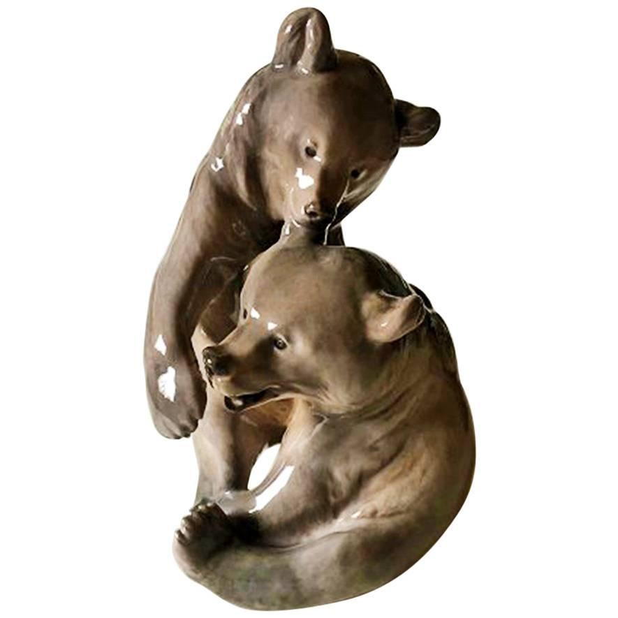 Royal Copenhagen Figurine of Bears Playing #366 For Sale