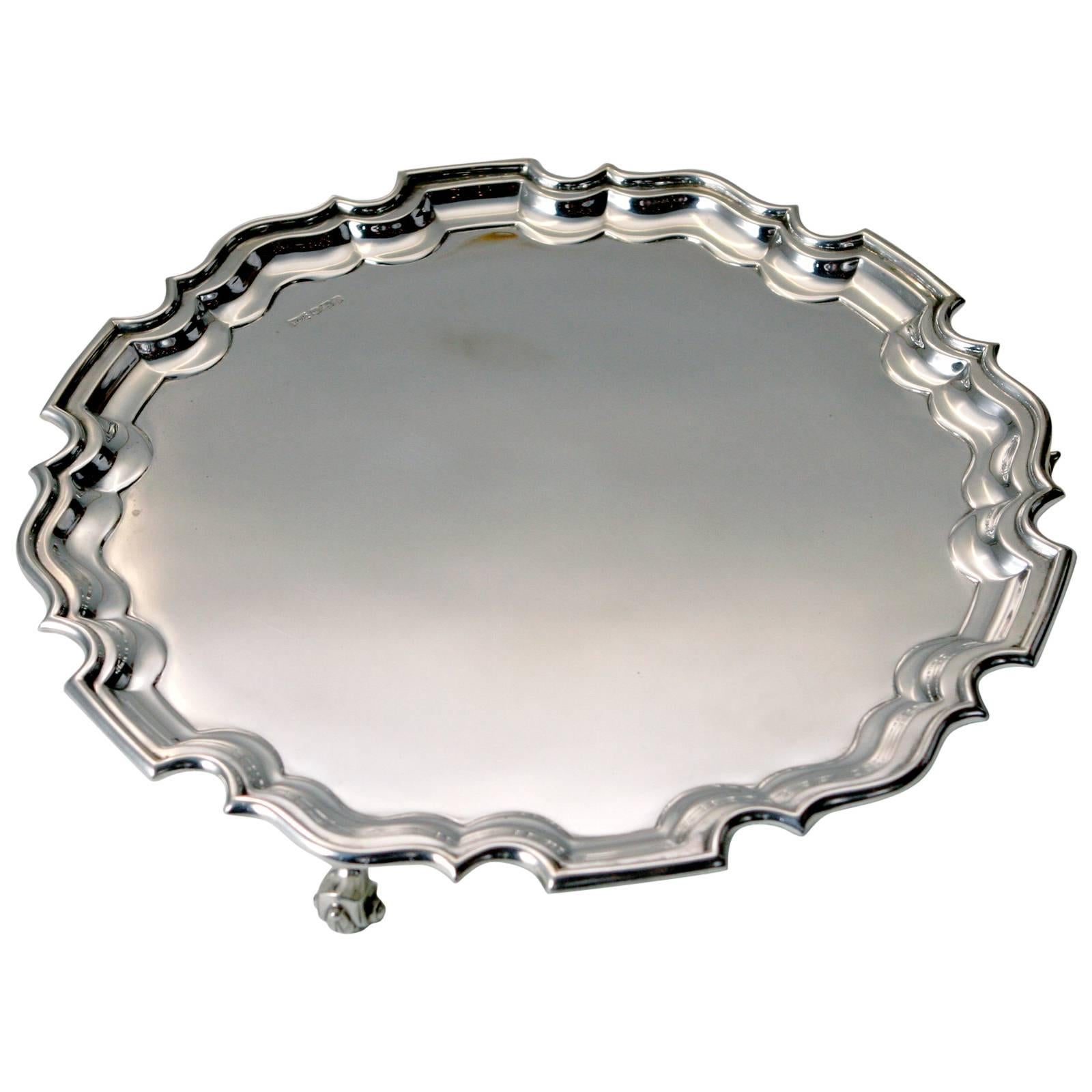 Round Silver Tray For Sale