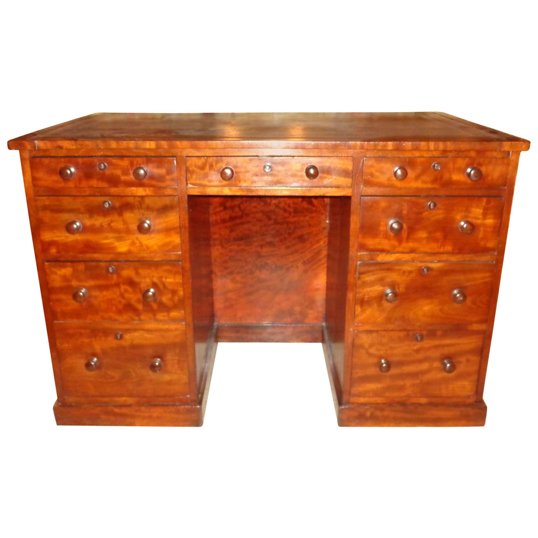 Early 19th Century English Knee-Hole Map Desk For Sale