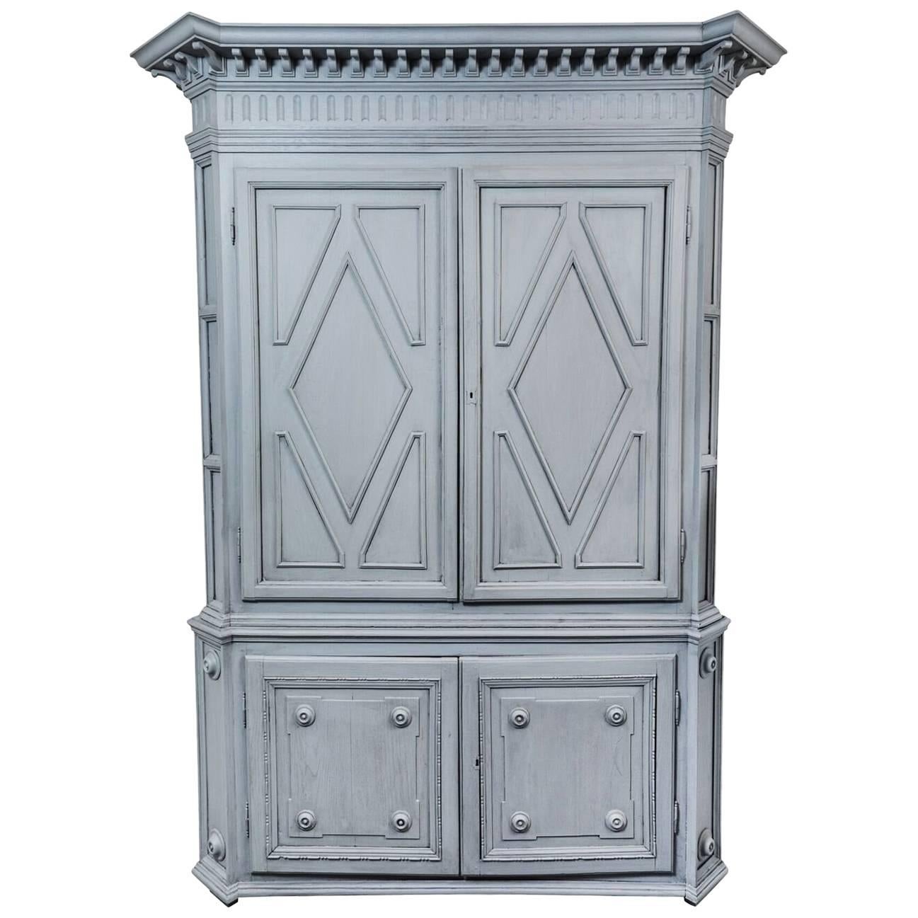 Early, 19th Century French Cabinet in Steel Blue