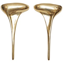 Rare 1970s Italian Pair of Vintage Opposing Ciani Brass Sconces