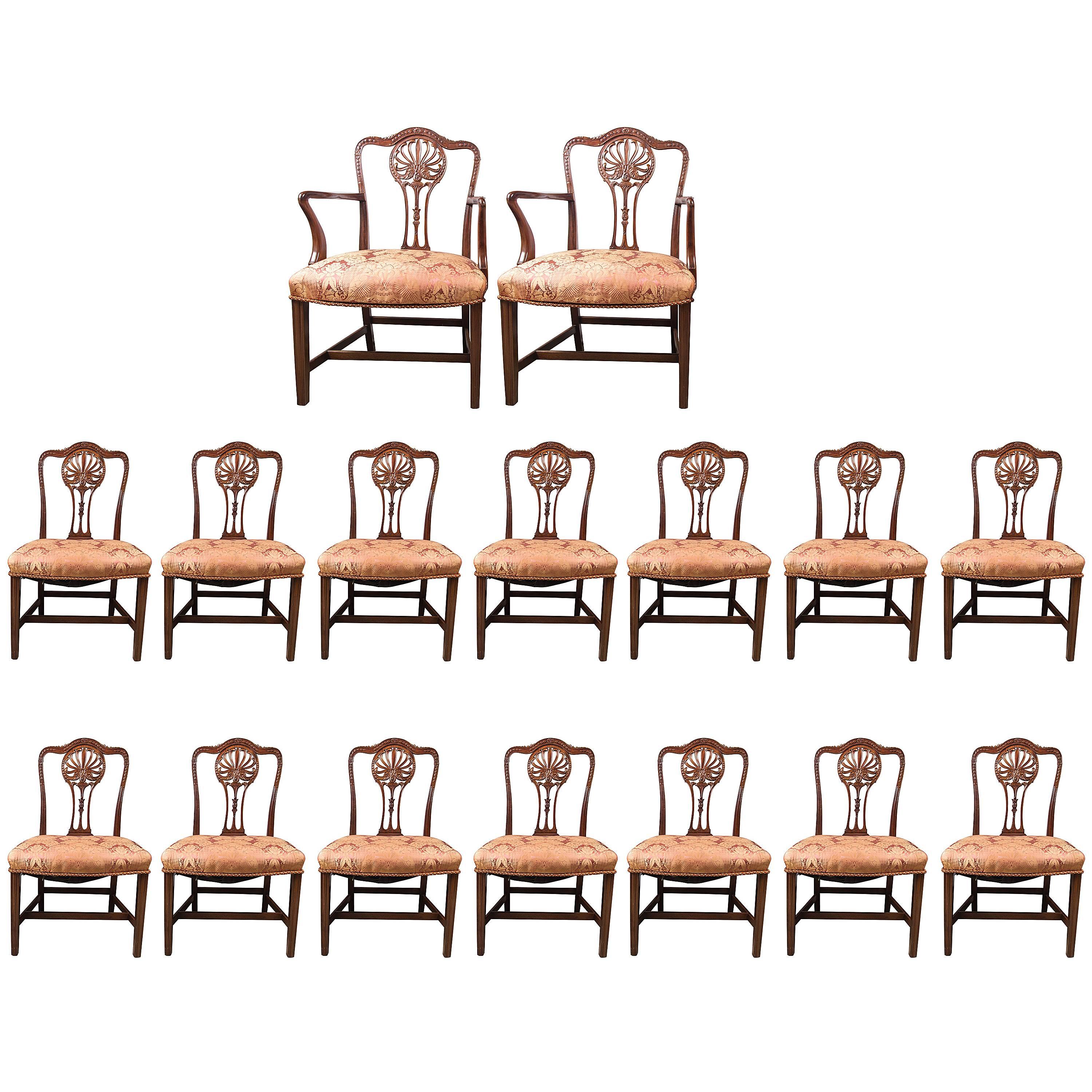 Set of 16 Chippendale Dining Chairs