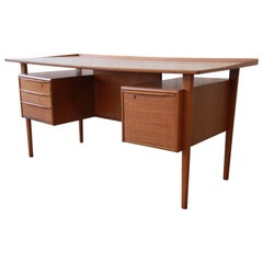 Danish Modern Teak Floating Top Desk by Peter Løvig Nielsen for Lovig Dansk