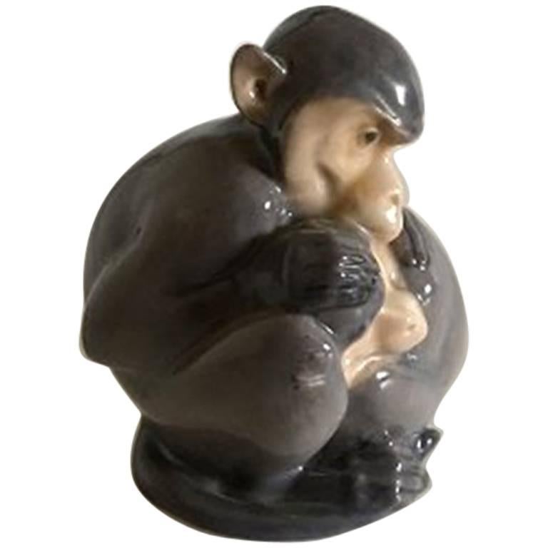 Royal Copenhagen Figurine with Monkeys by Christian Thomsen #415 For Sale