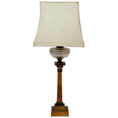 19th Century Table Lamp of Marble and Brass
