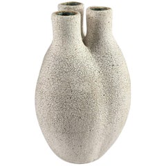 Contemporary Ceramic Tri-Neck Vase No. 195 by Yumiko Kuga