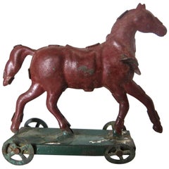 Antique Tin Horse on Platform Penny Toy 'Diminutive', circa 1890, German