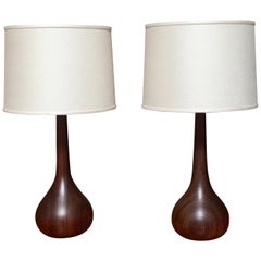 Pair of Danish Teak Table Lamps