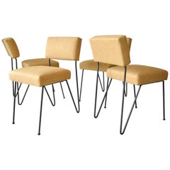 Rare Set of Four Case Study Iron Dining Chairs by Inco, circa 1950