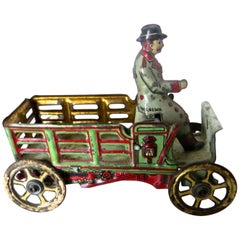 Jouet en fer blanc "Diminutive" Camion ouvert avec chauffeur:: allemand:: vers 1900