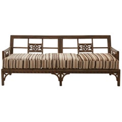 Vintage Rattan Greek Key Sofa