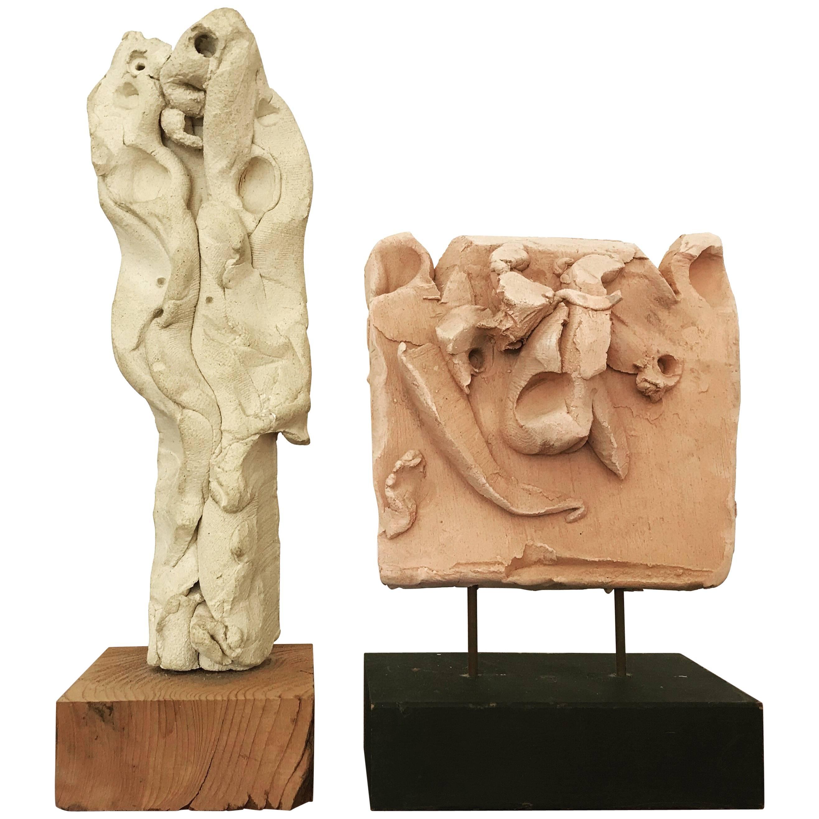 Emerson Woelffer Abstract Expressionist Ceramic Sculptures, 1979