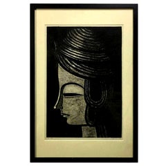 Shuzo Ikeda Signed Limited Edition Japanese Woodblock Print, 1961