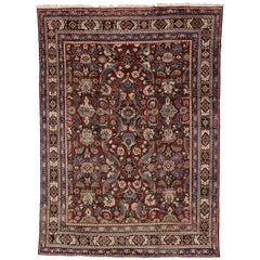 Tapis persan Mahal vintage avec style traditionnel anglais moderne