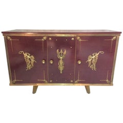 Empire Veneered Mahogany and Gilded Brass Enfilade, 1950s