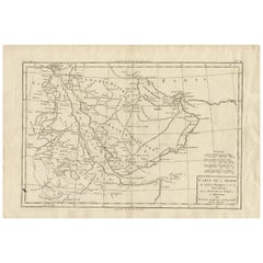 Antique Map of the Arabian Peninsula "Egypt, Nubia, Abyssinia" by R. Bonne