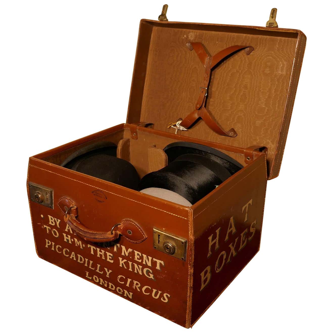 Salesman’s Sample Edwardain Leather Hat Box and Hats, Drew and Sons ...