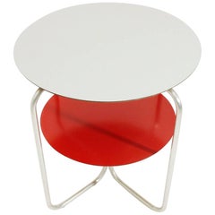 Italian Round Colored Laminate Tops Side Table, 1960s