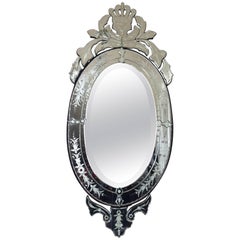 Very Glitzy Oval Venetian Style Mirror