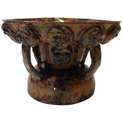 Legendary California Studio Potter Beatrice Wood, Chalice Form Vase with Masks
