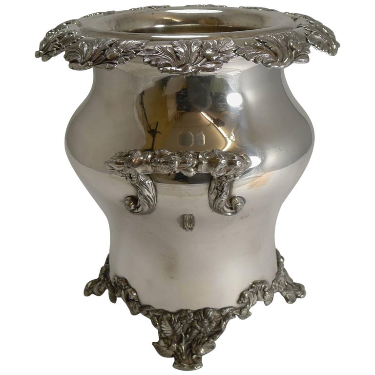 Antique English Old Sheffield Plate Wine Cooler, circa 1840 at 1stDibs