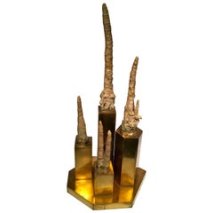 LUCY BLOCH Brazil Sculpture with Stalagmites and Bronze "Cave", circa 1970
