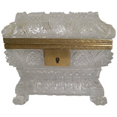 Rare Highly Cut Baccarat Jewelry Casket / Box, circa 1860