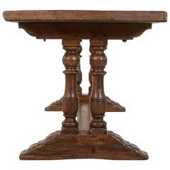 Early 20th Century French Oak Monastery Table, Top Formed from One Single Plank