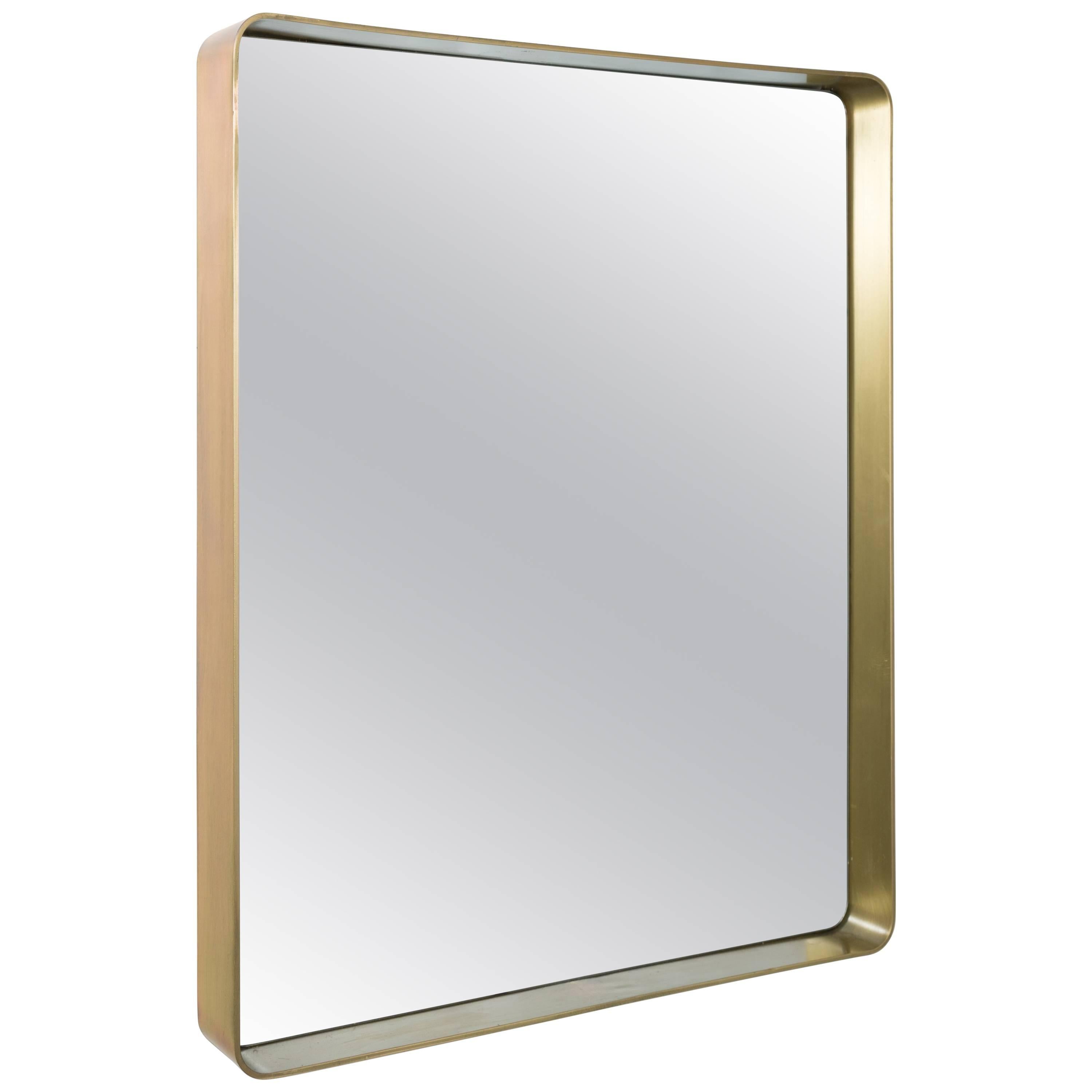 Modern Brass Framed Mirror