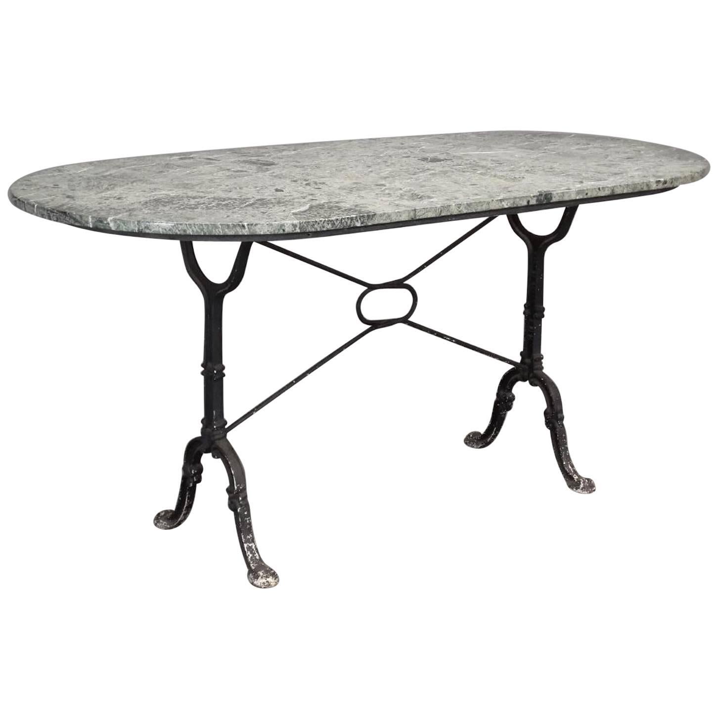 Oval Marble Top Bistro Garden Table