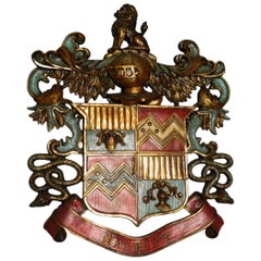 Coat of Arms Plaster Composition Shield, 20th Century