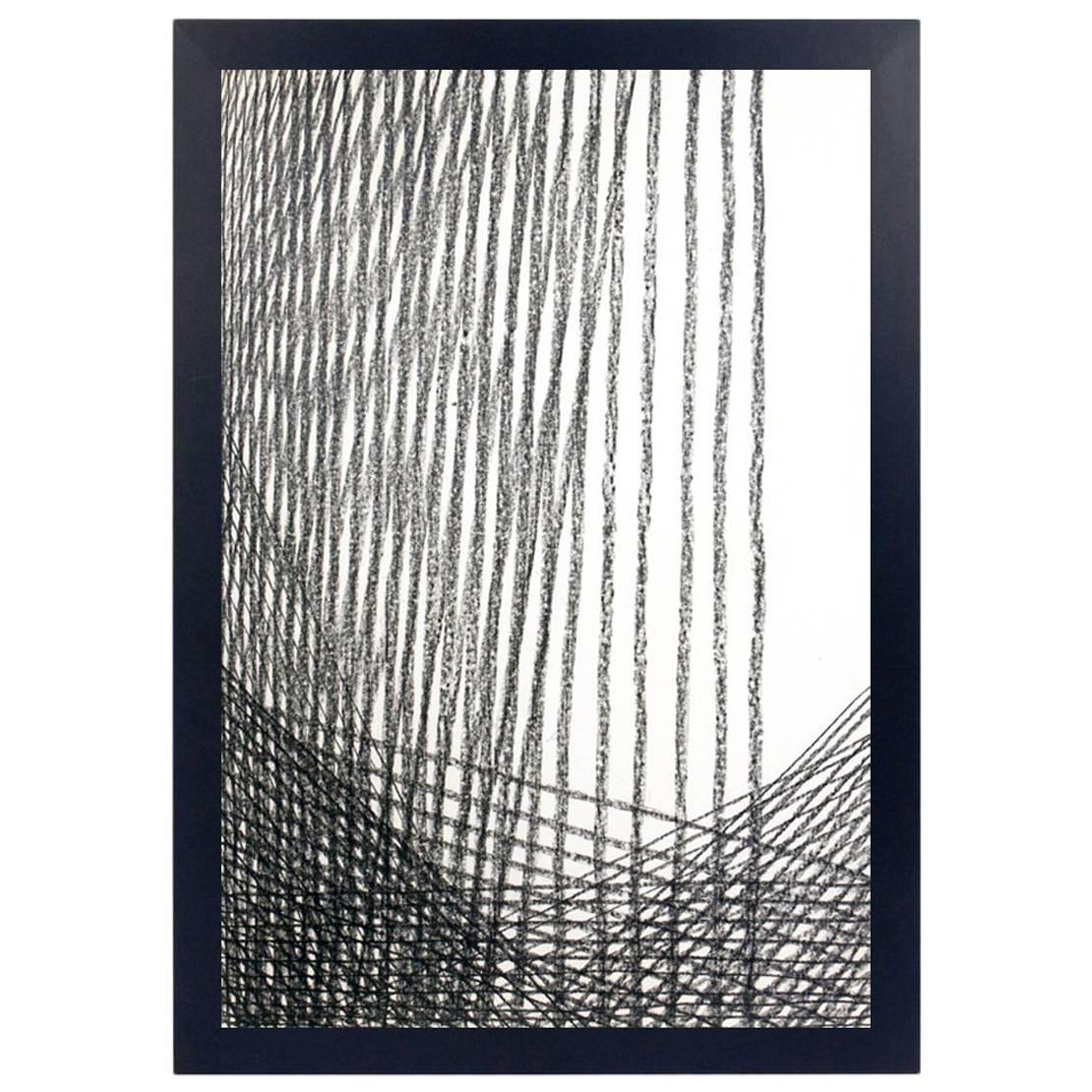 Disegno astratto a carboncino di Miriam Kubach