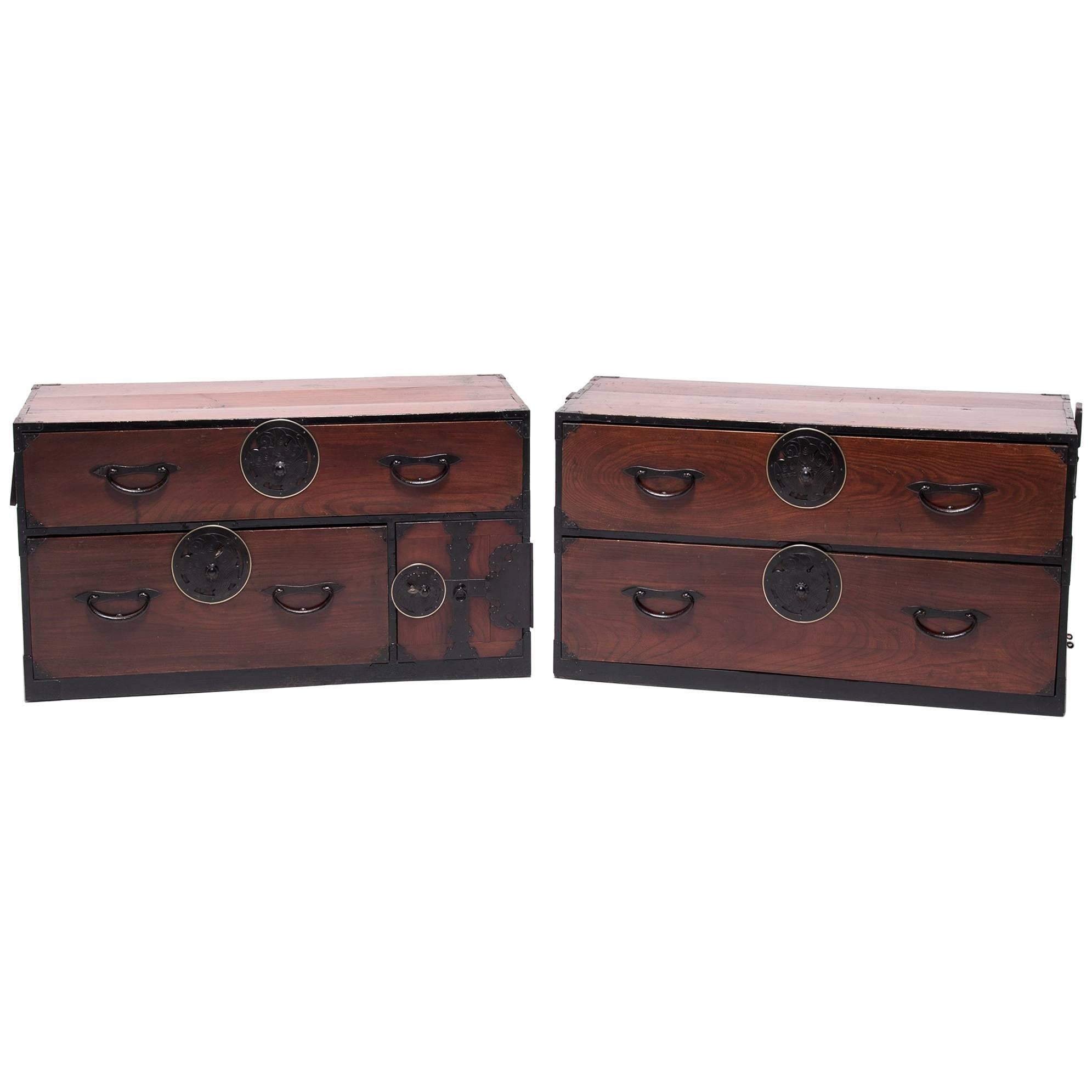 Pair of Mid-19th Century Japanese Tansu