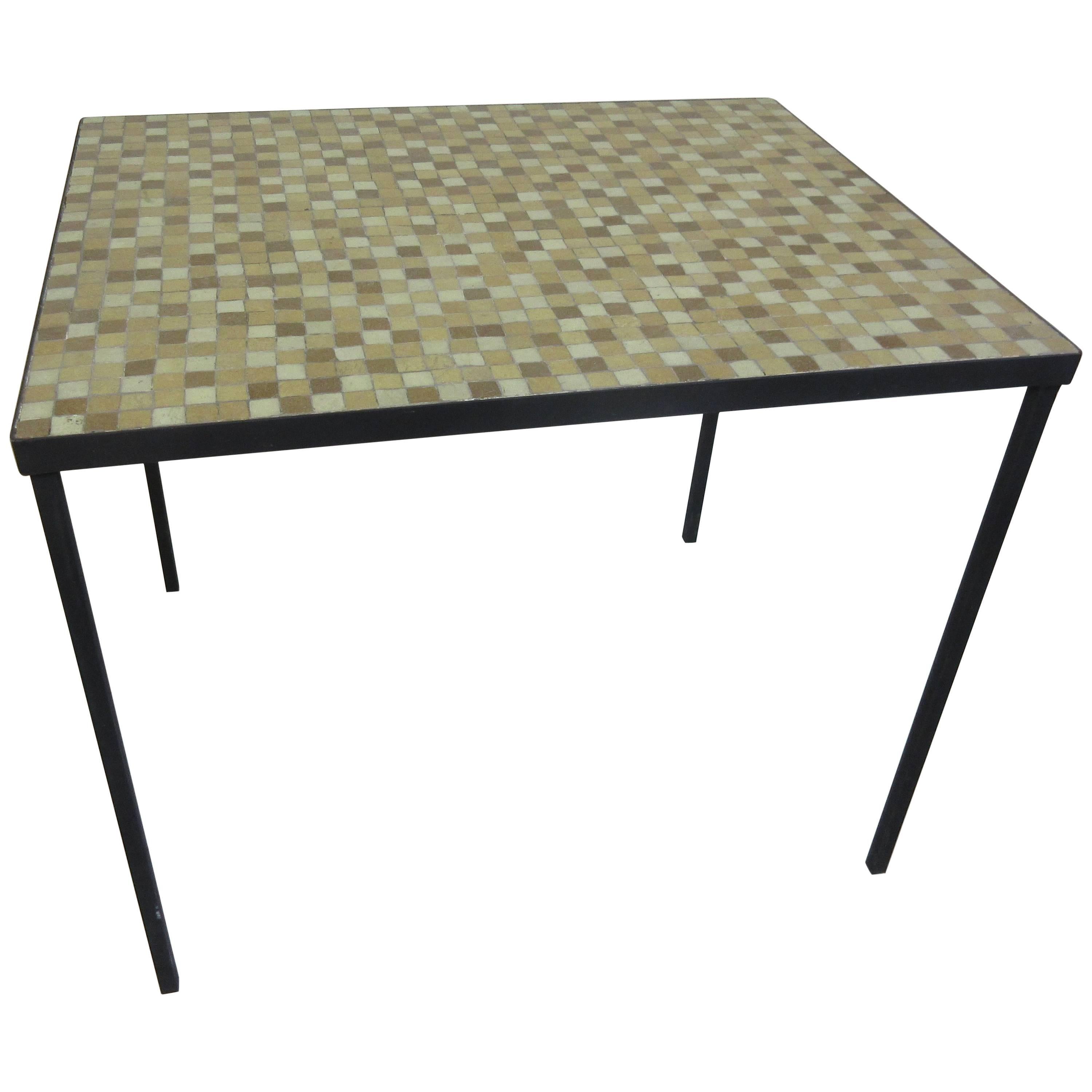 Paul McCobb Tile-Top Wrought Iron Table