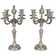 Pair of 19th Century French Silver Plated Candelabra