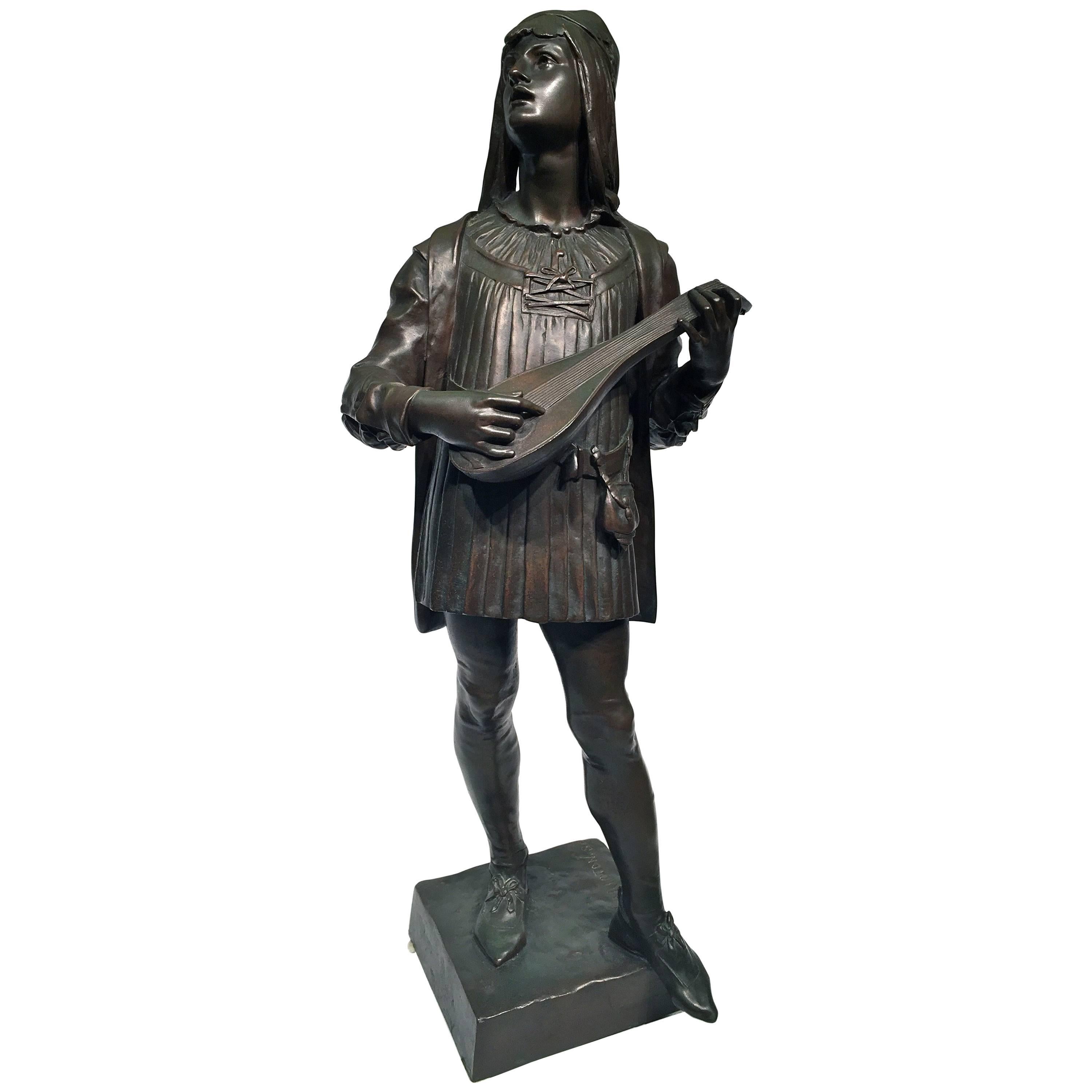 Marioton SC French Bronze Sculpture Empire "The Venetian", circa 1886 For Sale